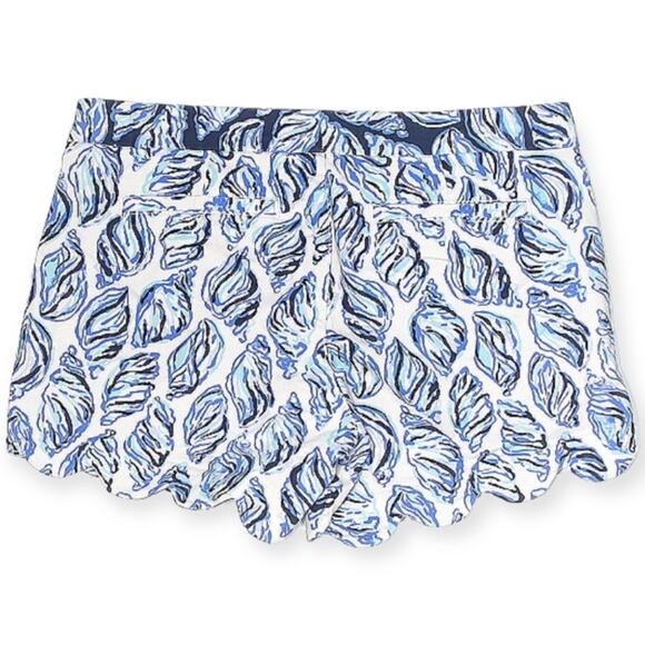 Lilly Pulitzer Buttercup Stretch Short 5" Inseam Seashell Scalloped Hem Womens 0 - Picture 12 of 12